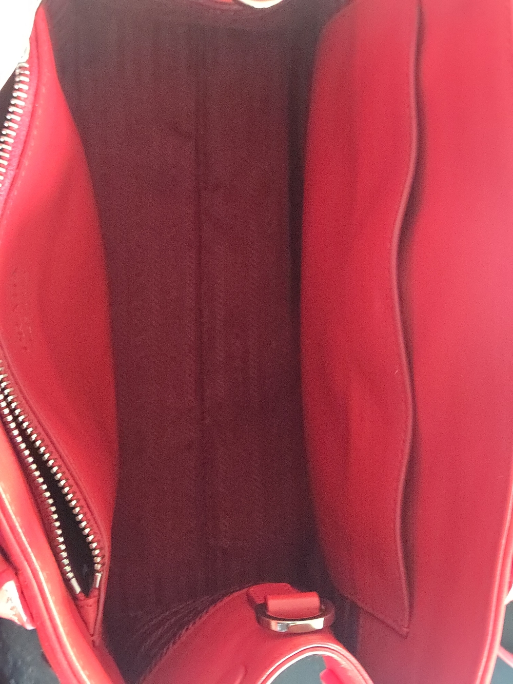 Prada Diagramme Convertible Tote – Red Calfskin Leather - Picture 14 of 17